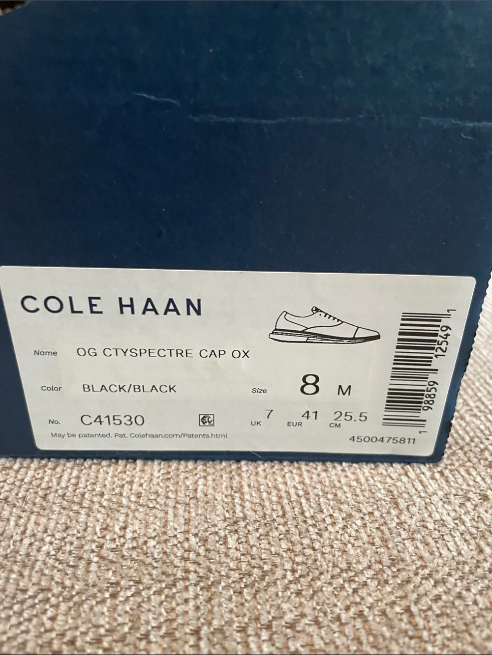 NEW! Cole Haan Black Leather Cap-Toe Derby Oxfords